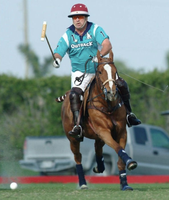 Tim Gannon playing polo on horse